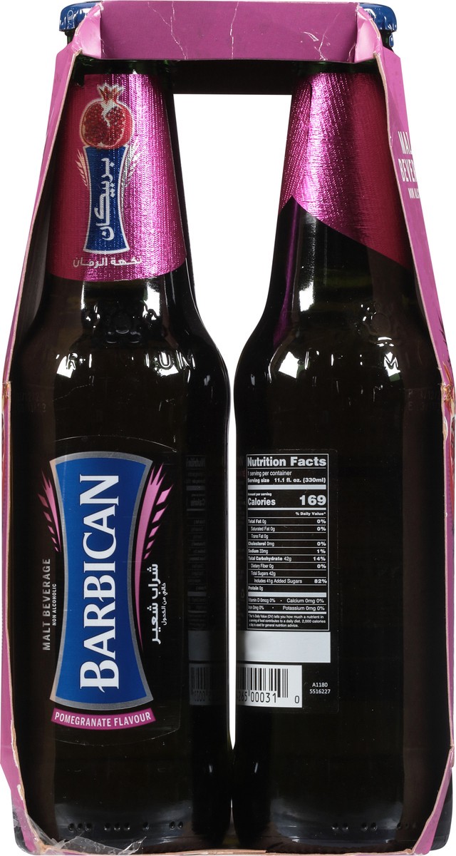 slide 5 of 12, Barbican Non Alcoholic Pomegranate Flavour Malt Beverage 6 - 330 ml Bottles, 6 ct; 330 ml