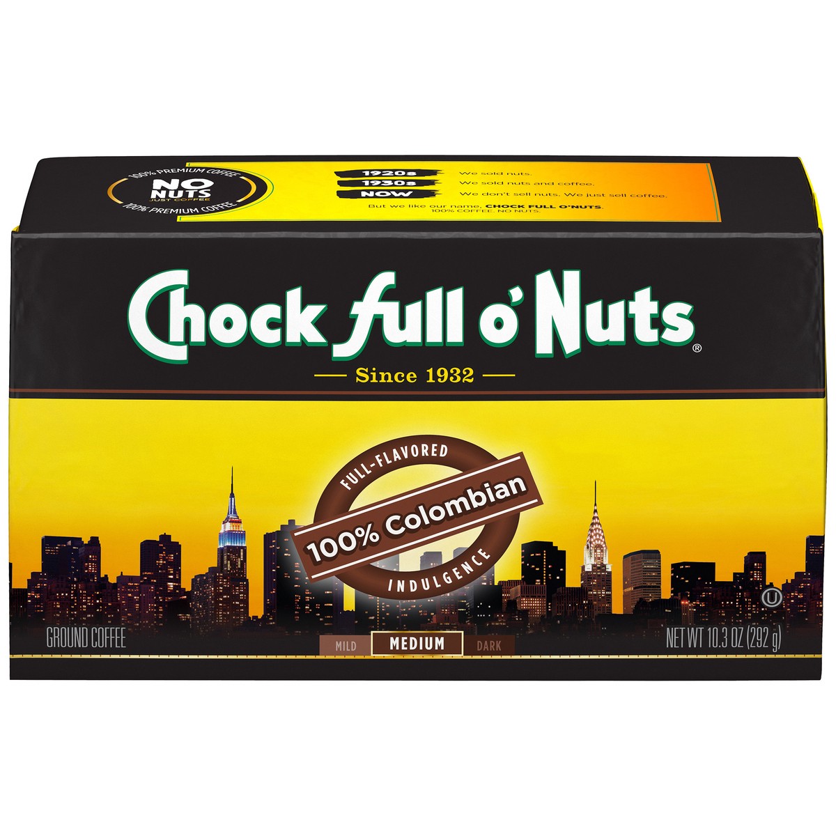 slide 1 of 12, Chock Full O' Nuts Chock Full o'Nuts 100% Colombian Medium Ground Coffee 10.3 oz. Brick, 10.3 oz