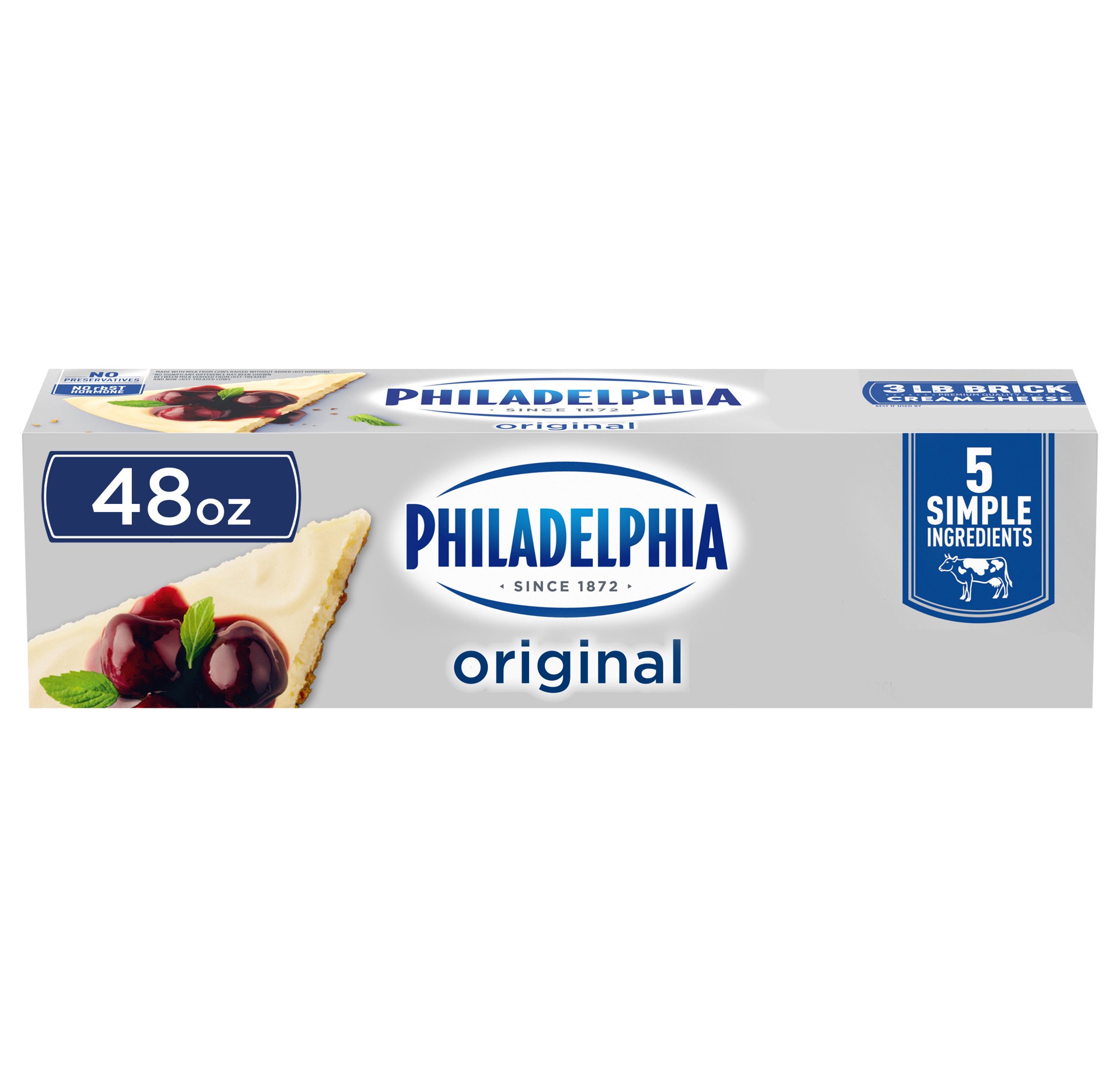 slide 1 of 5, Philadelphia Original Cream Cheese, 3 lb Loaf, 48 oz