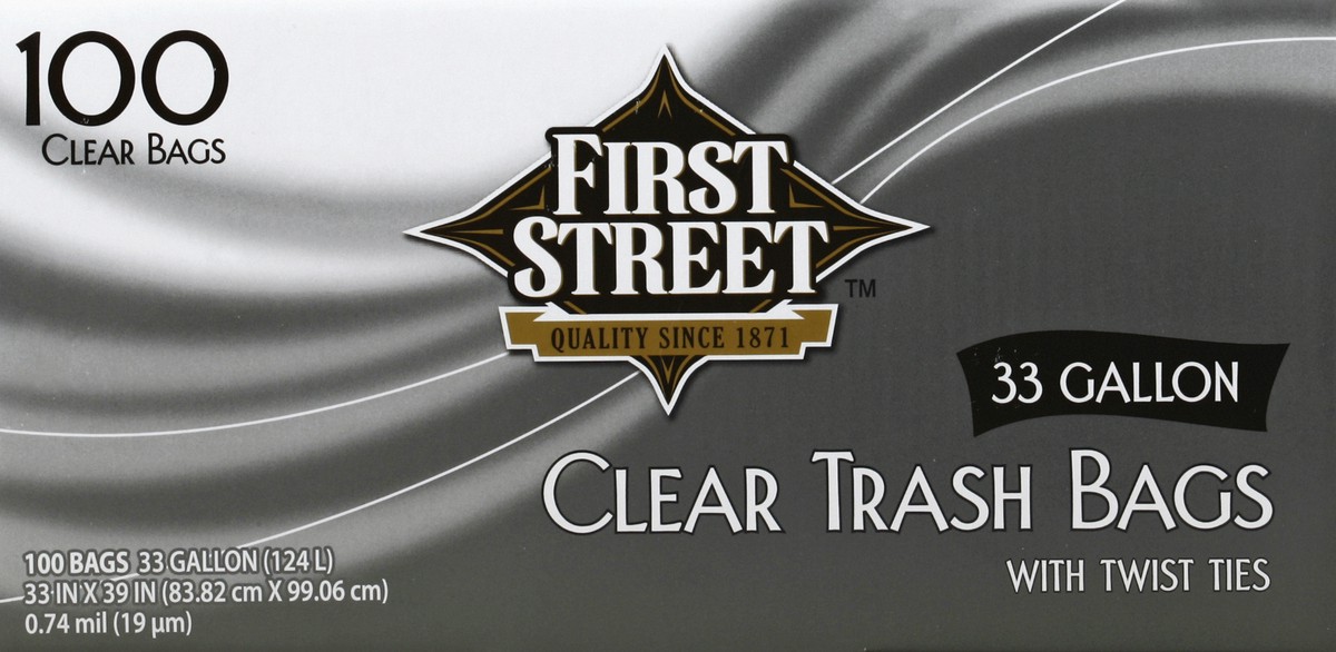 slide 2 of 4, First Street Clear Can Liner, 100 ct
