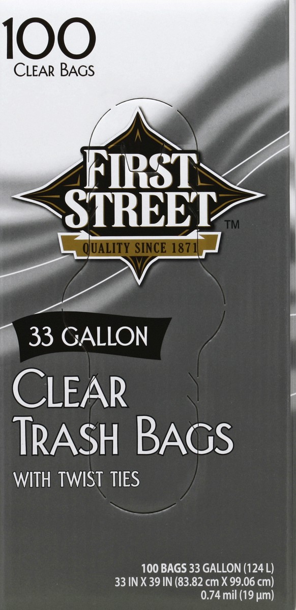 slide 3 of 4, First Street Clear Can Liner, 100 ct