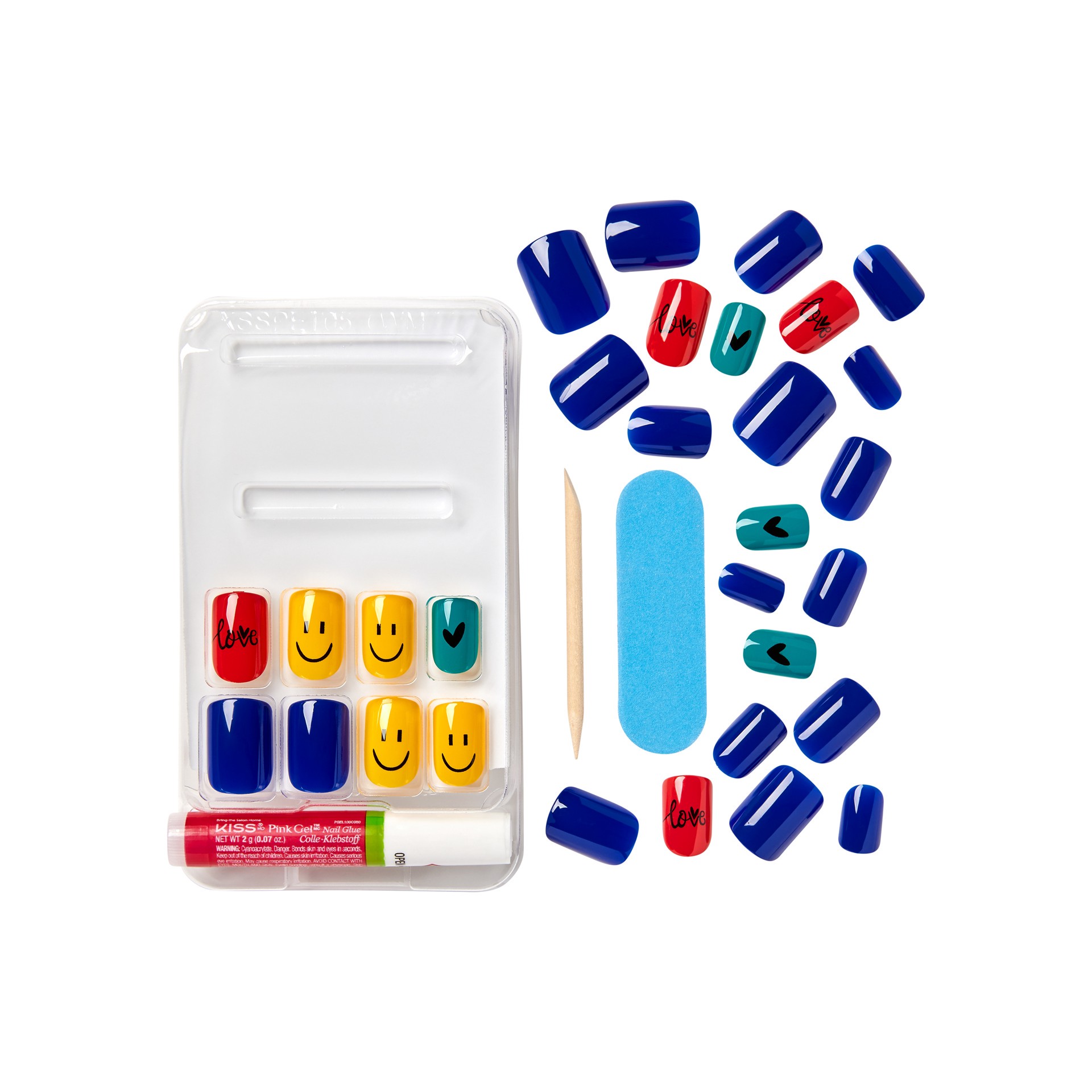 slide 3 of 5, KISS Voguish Fantasy Pride Press-On Nails, Rainbow, Short Length, Square Shape, 31 Ct., 31 pc