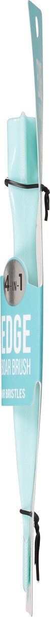 slide 7 of 9, KISS COLORS & CARE KISS Style Your Edges 4-in-1 Travel Size 7.125" Square 100% Boar Bristle Edge Hair Brush, Mint, 1 ct