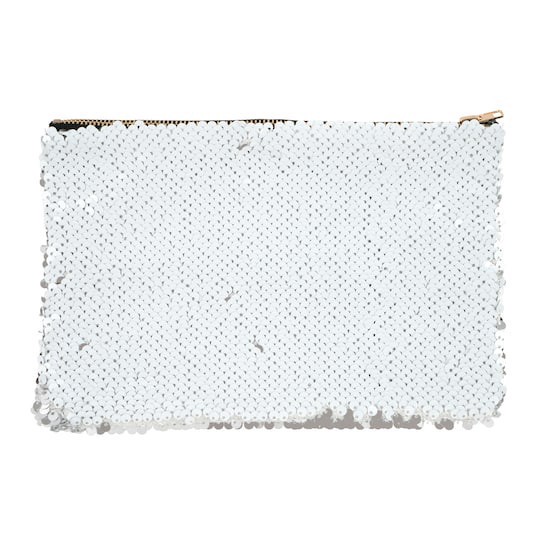 slide 1 of 4, 9" X 6" Flip Sequin Sublimation Zipper Pouch By Make Market, 9 in x 6 in