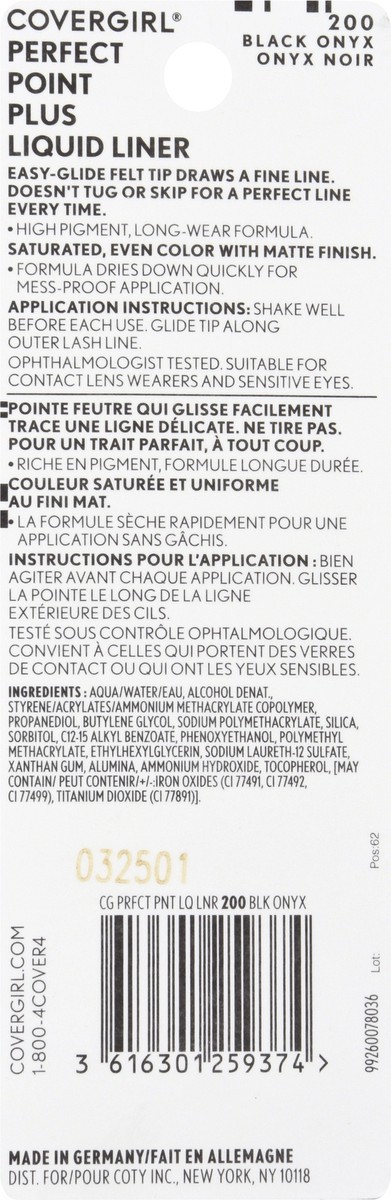 slide 8 of 9, Covergirl Perfect Point Plus Black Onyx 200 Liquid Liner 2.5 ml, 2.5 ml