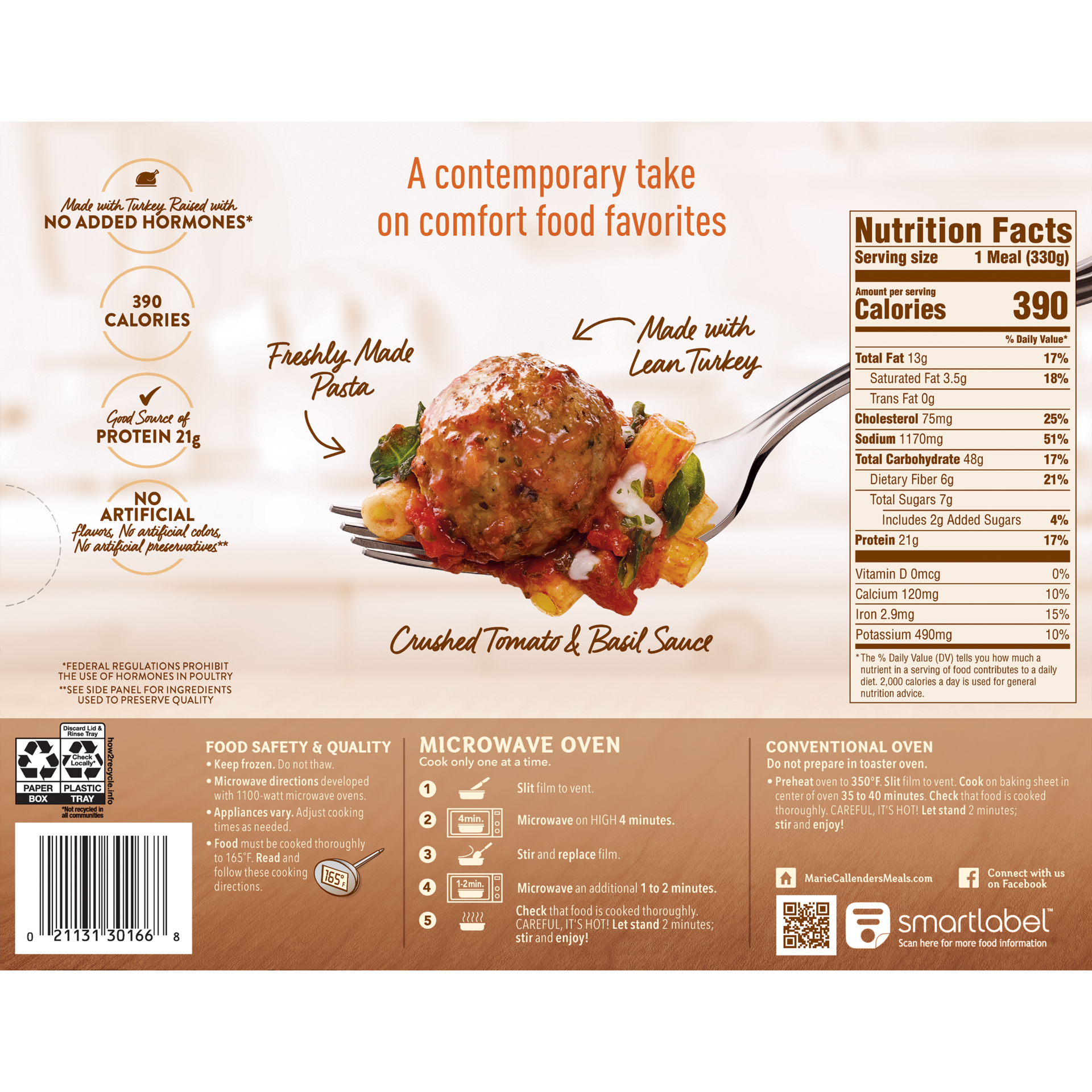 slide 2 of 2, Marie Callender's Delights Baked Turkey Meatballs in a Crushed Tomato Basil Sauce 11.65 oz, 11.65 oz