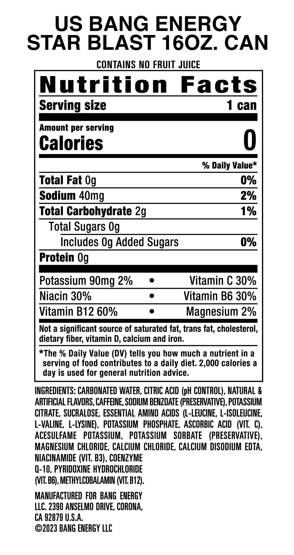 slide 2 of 2, Bang Energy Drink - Star Blast - 16 oz, 16 oz