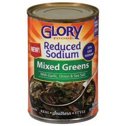 Glory Foods Reduced Sodium Southern Style Mixed Greens with Garlic, Onion & Sea Salt - 14.5 oz