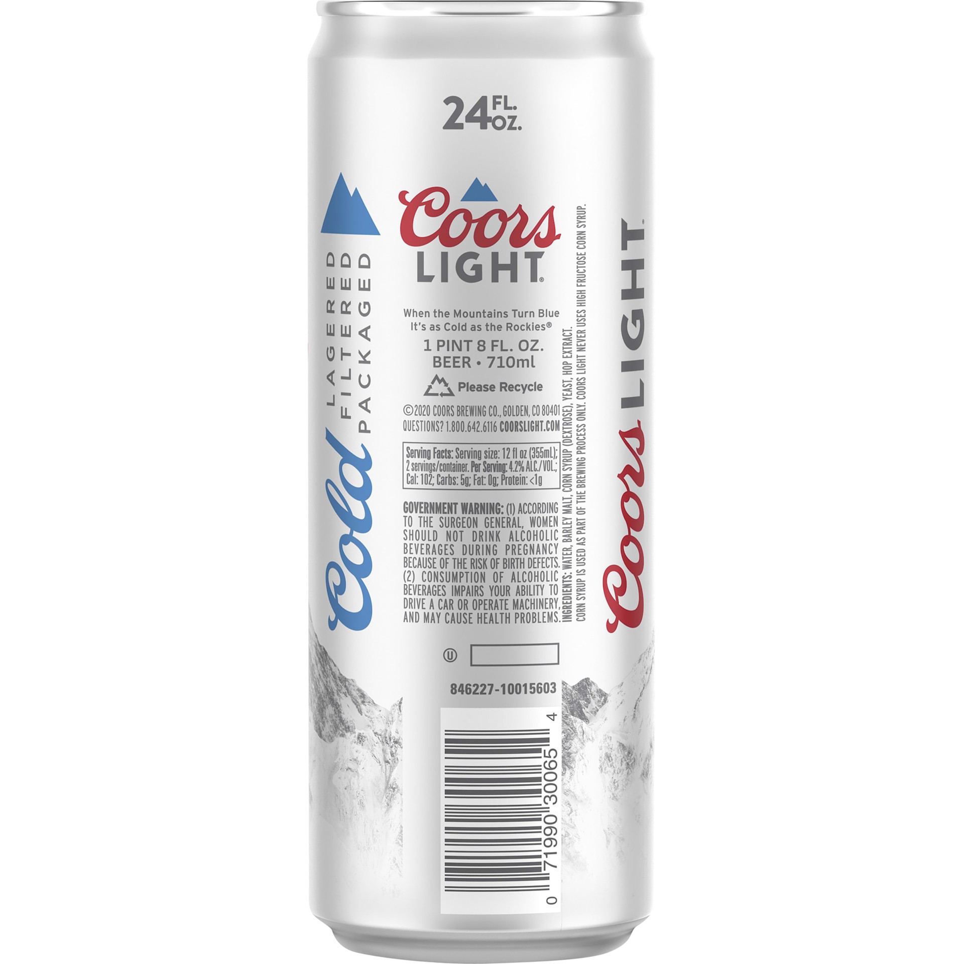 slide 2 of 4, Coors Beer, American Light Lager Beer, 4.2% ABV, 1, 24-oz beer can, 24 oz