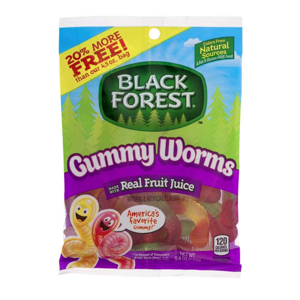 slide 1 of 1, Black Forest Gummy Worms, 5.4 oz
