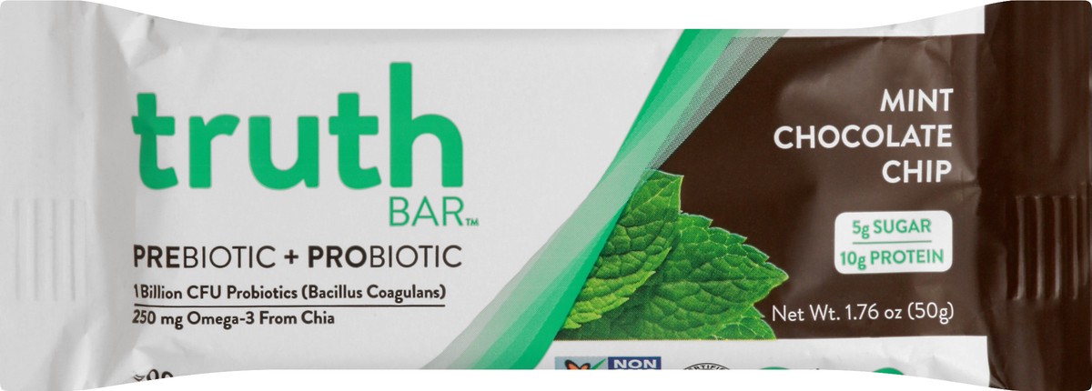 slide 5 of 13, Truth Bar Mint Chocolate Chip Prebiotic + Probiotic Bar 1.76 oz, 1.76 oz