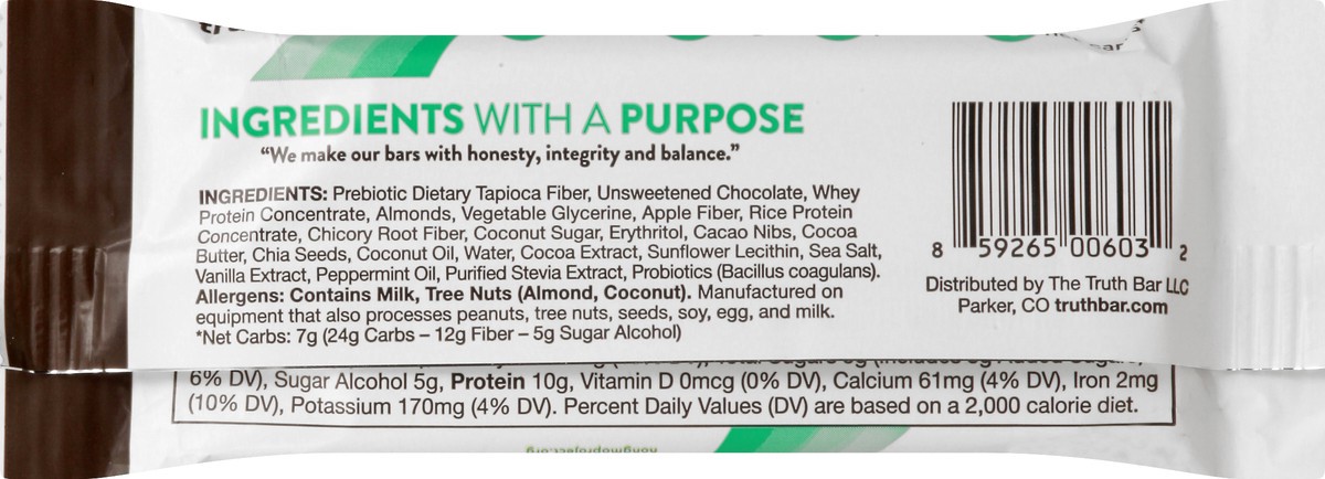 slide 8 of 13, Truth Bar Mint Chocolate Chip Prebiotic + Probiotic Bar 1.76 oz, 1.76 oz