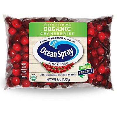slide 1 of 1, Ocean Spray Organic Cranberries, 8 oz