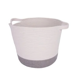 Havenstay Scoiled Rope Small Round Storage Basket Flint Gray