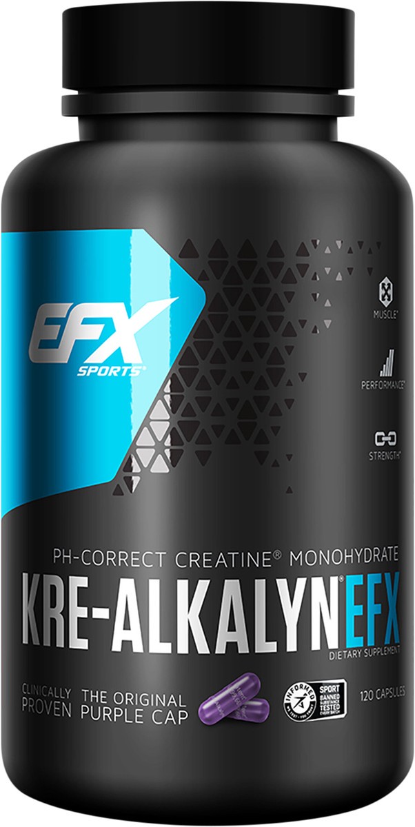 slide 2 of 7, EFX Sports pH Correct Creatine Monohydrate Kre-Alkalyn EFX 120 Capsules, 120 ct