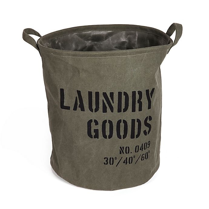 slide 1 of 5, Danya B. Army Canvas Laundry Bucket - Olive Green, 1 ct