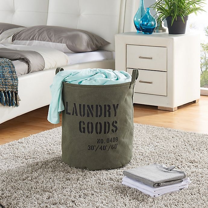 slide 3 of 5, Danya B. Army Canvas Laundry Bucket - Olive Green, 1 ct