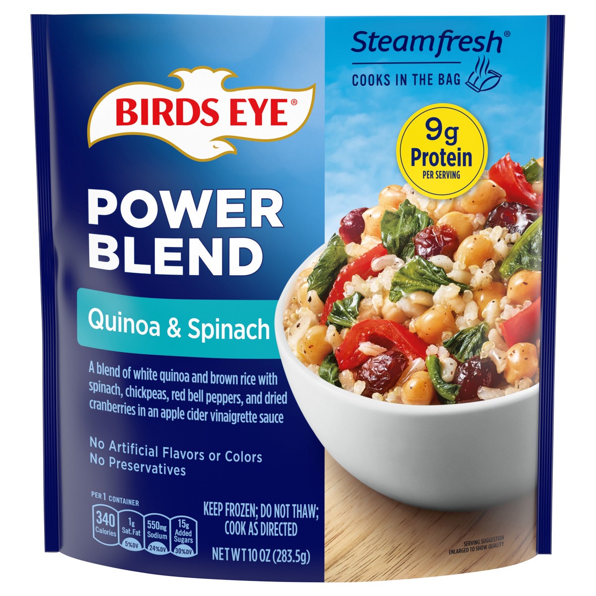 slide 1 of 5, Birds Eye Quinoa & Spinach Power Blend\, Frozen Sides\, 10 oz. Bag, 10 oz