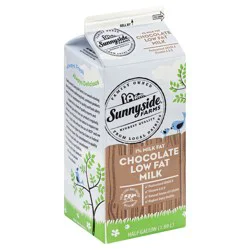 Sunnyside Farms Milk, Low Fat, Chocolate, 1% Milk Fat 64 Oz