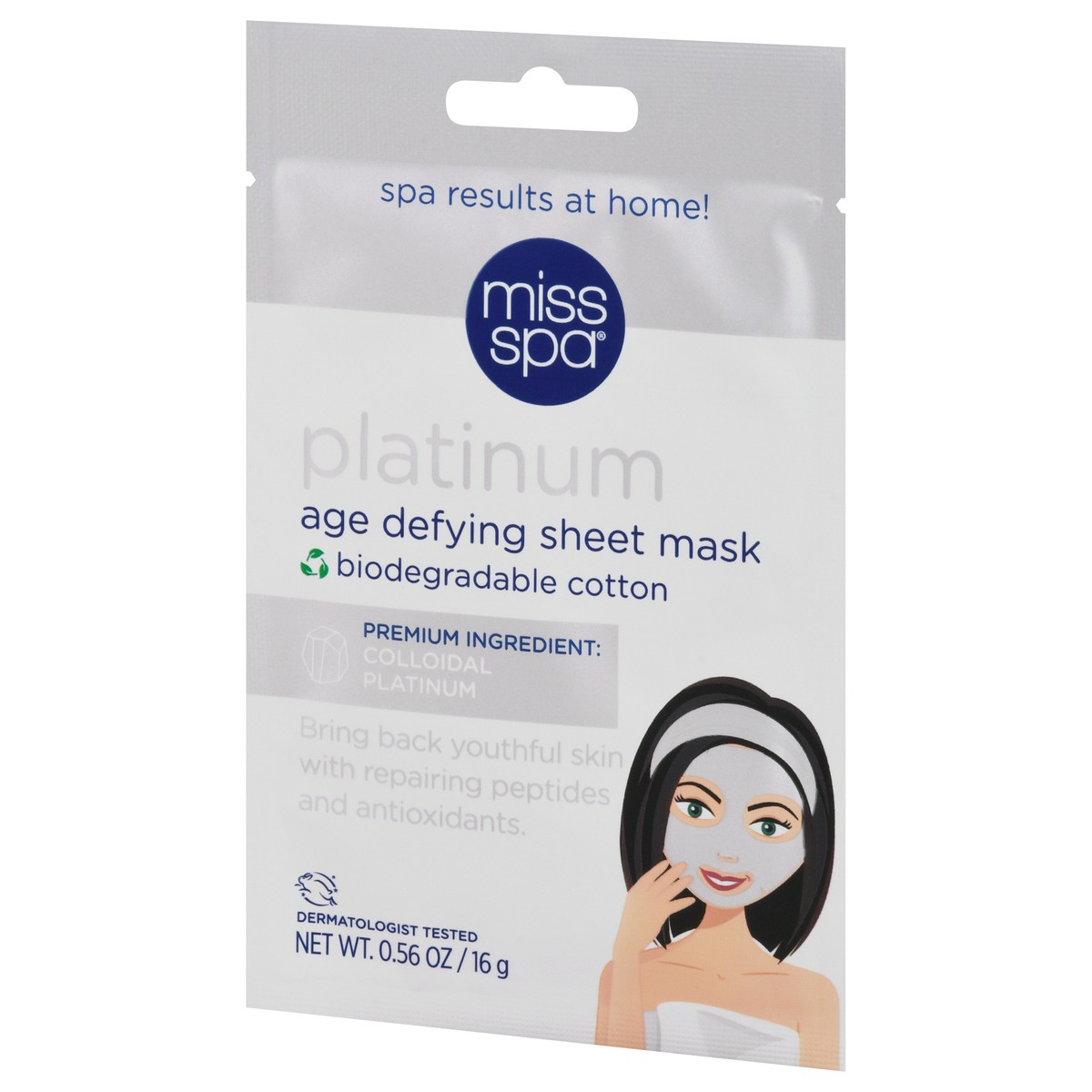 slide 6 of 9, Miss Spa Platinum Age Defying Sheet Mask 0.56 oz, 0.56 oz