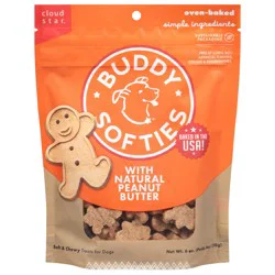 Buddy Softies Soft & Chewy Oven-Baked Treats for Dogs with Natural Peanut Butter - 6 oz
