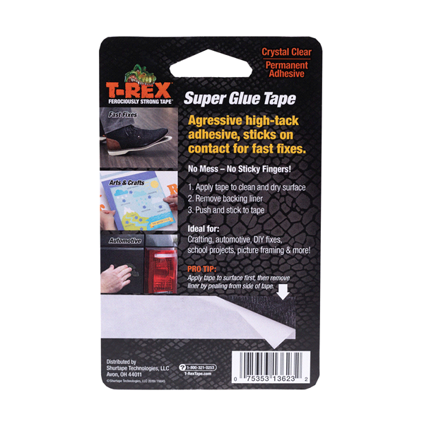slide 4 of 5, T-Rex Double Sided Super Glue Tape - Clear, 0.75 in. x 5 yd, 1 ct