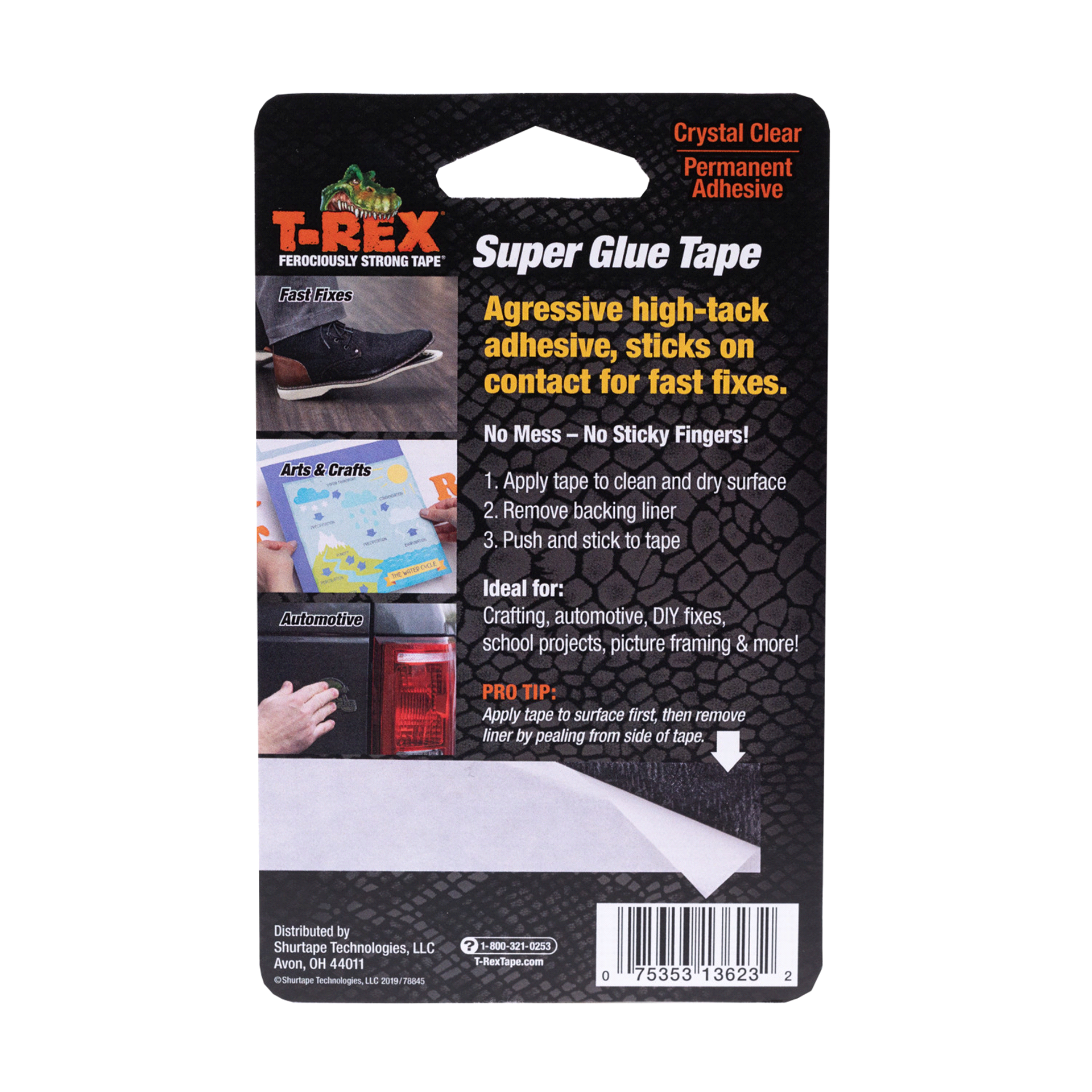 slide 5 of 5, T-Rex Double Sided Super Glue Tape - Clear, 0.75 in. x 5 yd, 1 ct