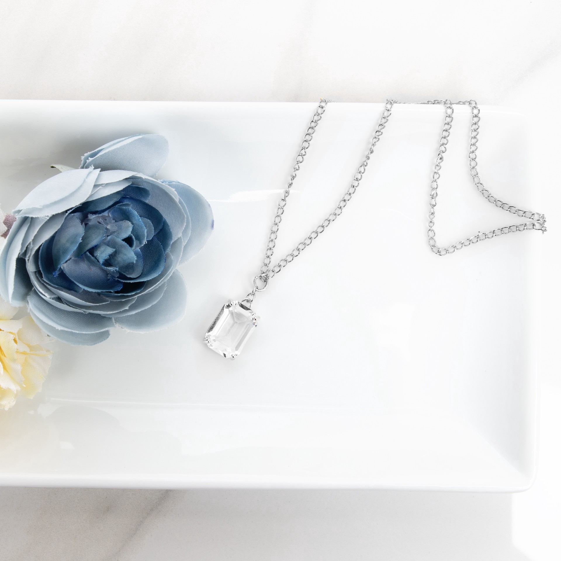 slide 3 of 5, Clear Austrian Crystal Emerald Cut Charm By Bead Landing, 16mm x 10mm