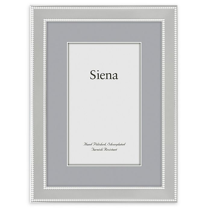 slide 1 of 2, Siena Narrow Double Bead Silver-Plated Picture Frame, 4 in x 6 in