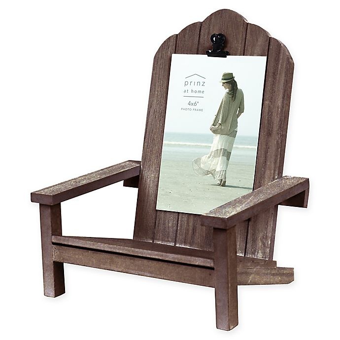 slide 1 of 2, Prinz Adirondack Chair Photo Clip Frame - Brown, 4 in x 6 in