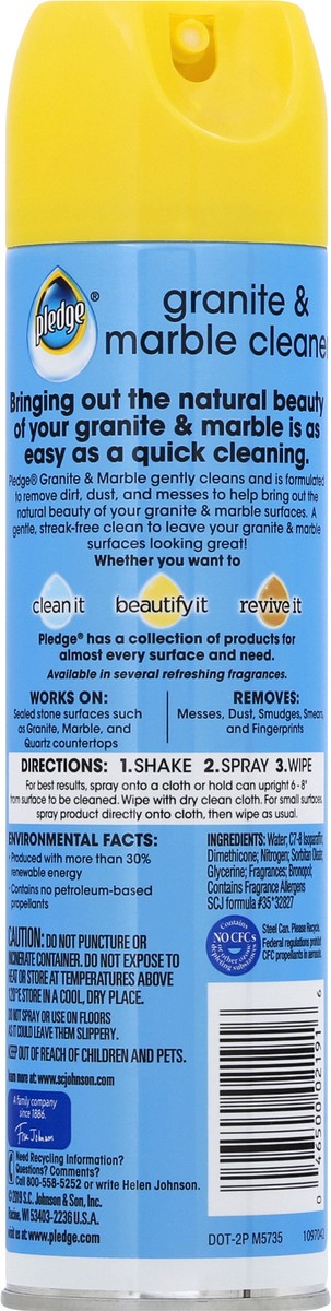 slide 9 of 9, Pledge Granite & Stone Cleaner, Expert Care™, Aerosol, Orange Scent, 9.7 oz., 9.7 oz