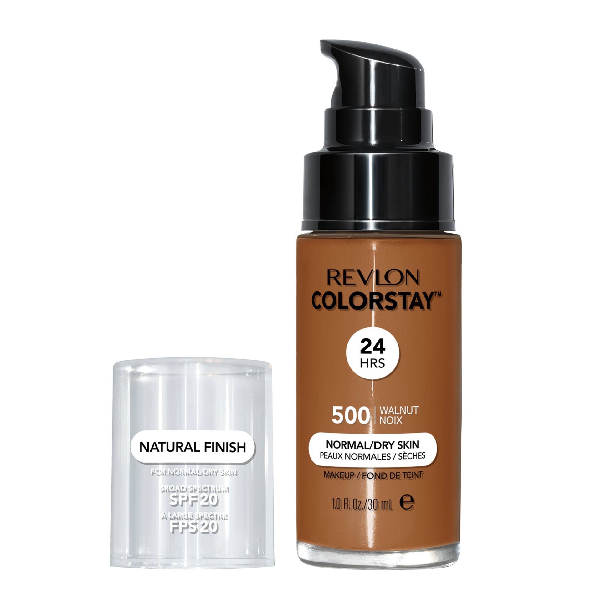 slide 1 of 6, Revlon ColorStay Liquid Foundation for Normal/Dry Skin, Walnut, 1 fl oz