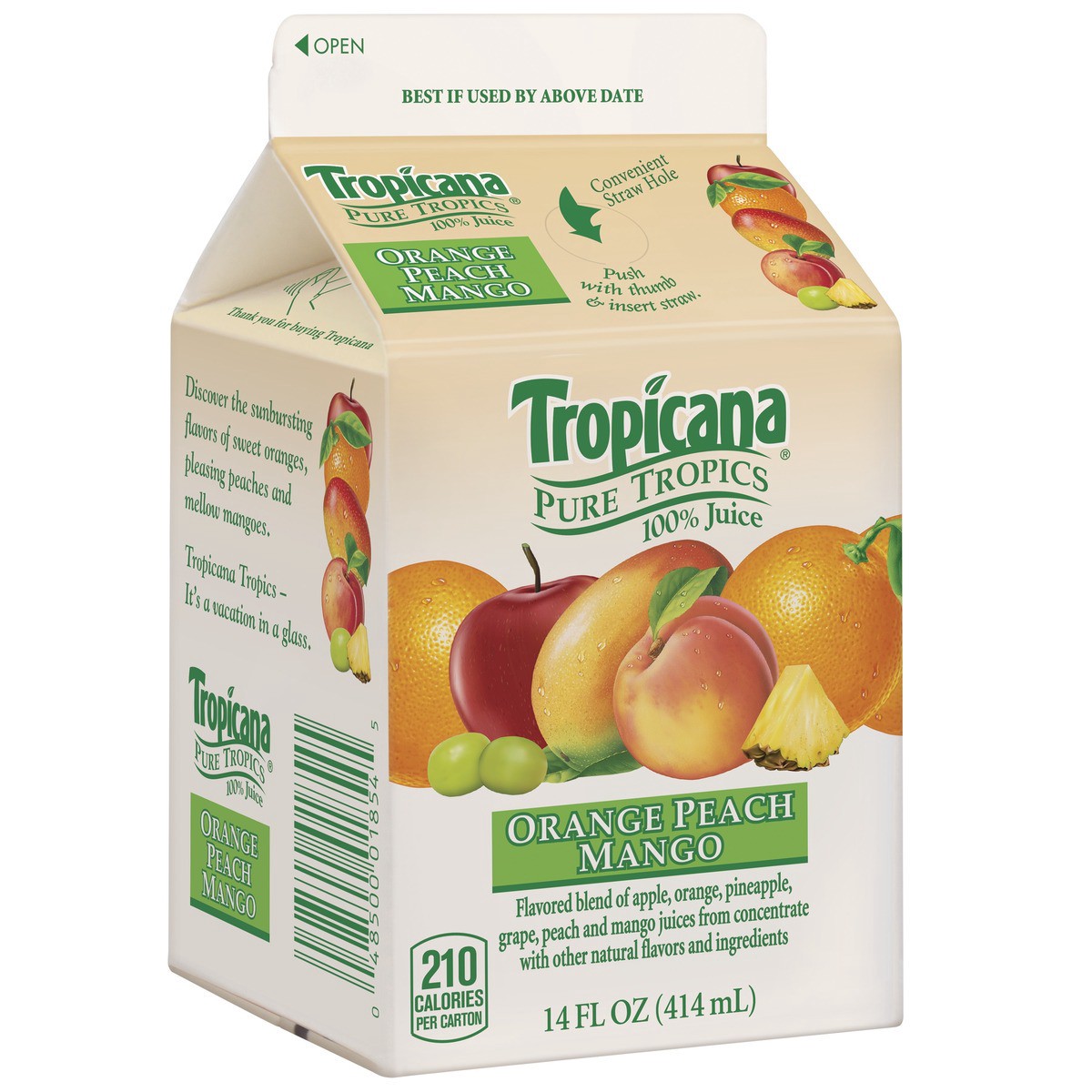 slide 8 of 11, Tropicana 100% Juice, 14 oz