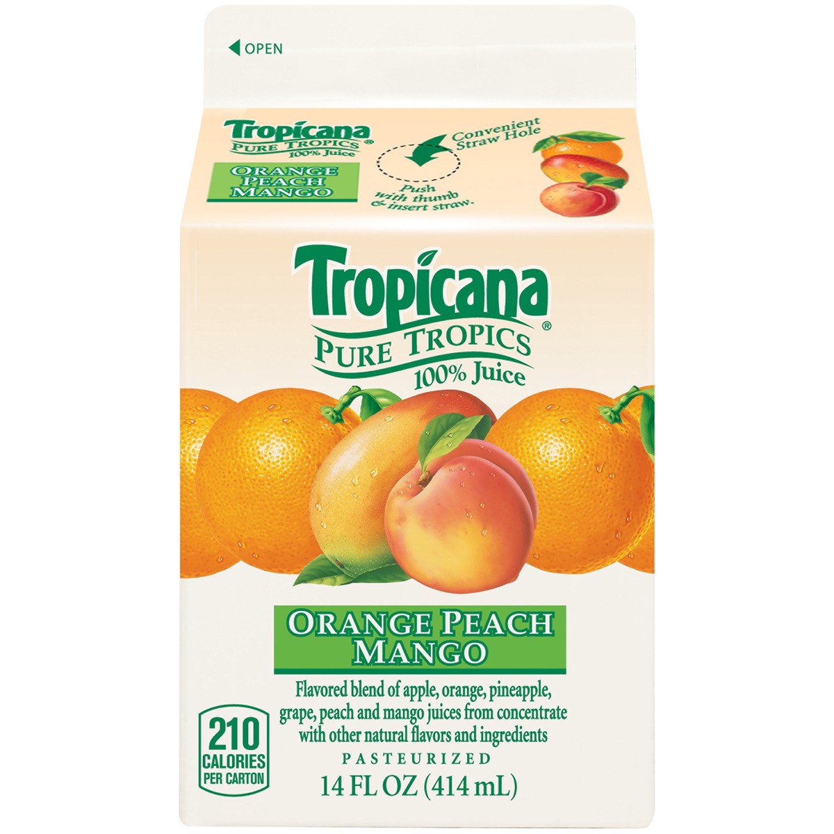 slide 1 of 11, Tropicana 100% Juice, 14 oz