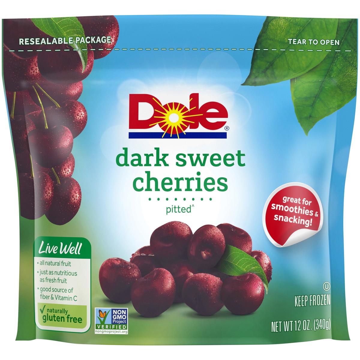 slide 1 of 9, Dole Dark Sweet Cherries, 12 oz