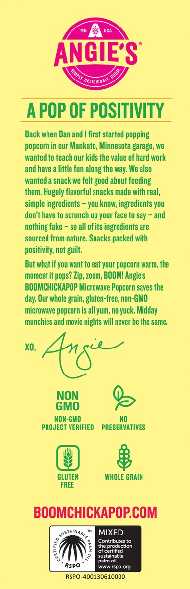 slide 5 of 9, BOOMCHICKAPOP Angies Sea Salt Microwave Popcorn, 4 ct; 3.29 oz