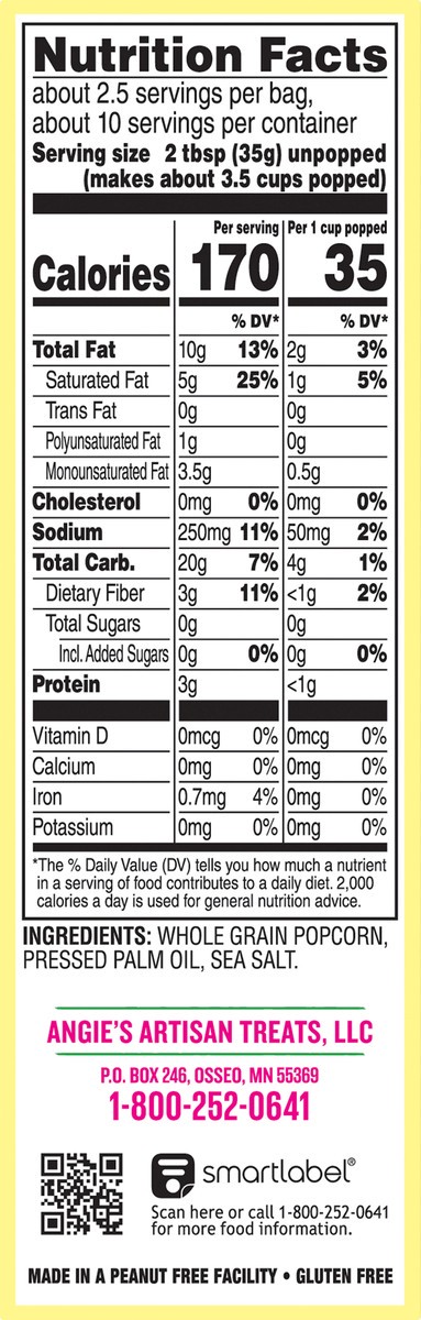 slide 2 of 9, BOOMCHICKAPOP Angies Sea Salt Microwave Popcorn, 4 ct; 3.29 oz