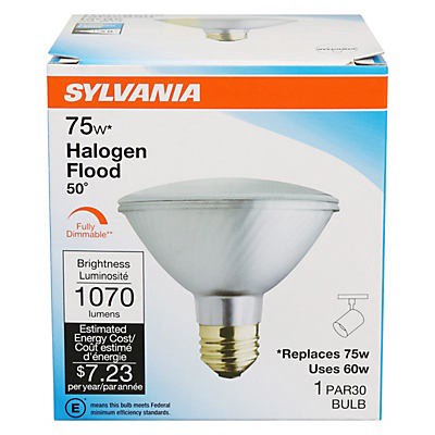 slide 1 of 1, Sylvania 75-Watt PAR30 Halogen Flood Light Bulb, 1 ct