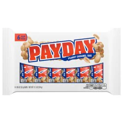 Payday Peanut Caramel Candy Bars, 1.85 oz (6 Count)