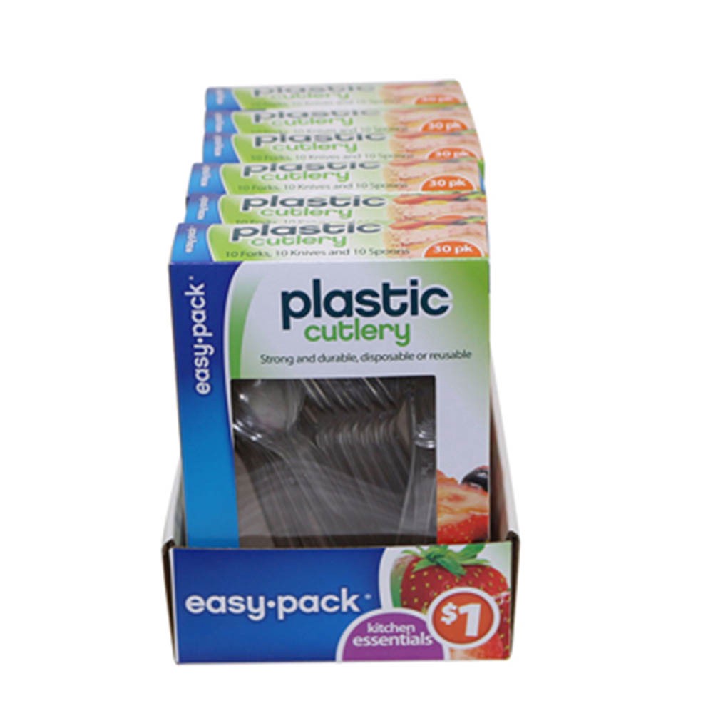 slide 1 of 1, Easy Pack Ep Cutlry Clear Asst, 30 ct