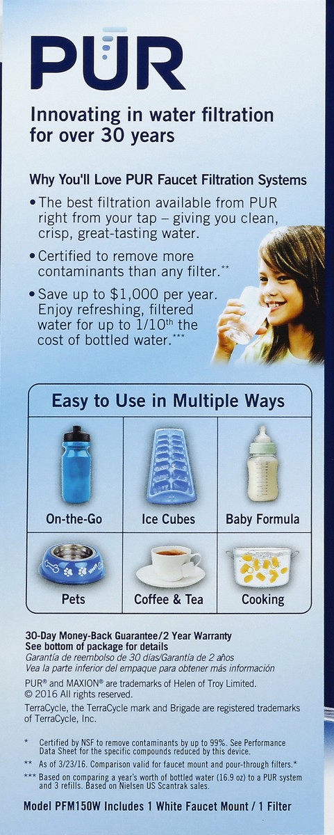 slide 5 of 5, PUR Water Filtration System 1 ea, 1 ct