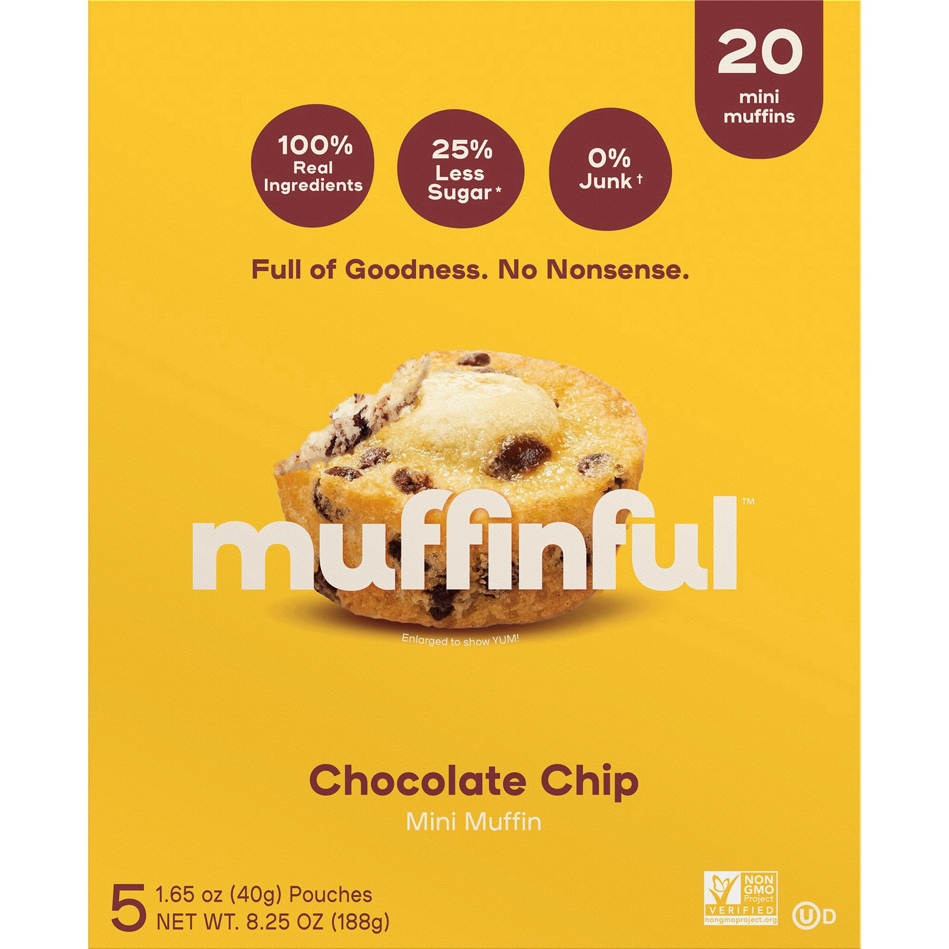 slide 1 of 1, Muffinful Chocolate Chip Mini Muffins Pouches, 5 ct