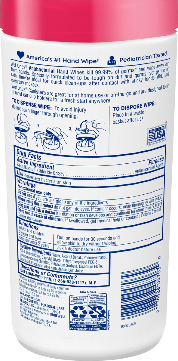 slide 5 of 6, Wet Ones Antibacterial Hand Wipes Fresh Scent Canister - 40 Coun, 40 ct