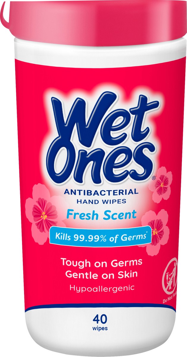 slide 3 of 6, Wet Ones Antibacterial Hand Wipes Fresh Scent Canister - 40 Coun, 40 ct