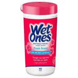 Wet Ones Antibacterial Hand Wipes Fresh Scent Canister - 40 Count