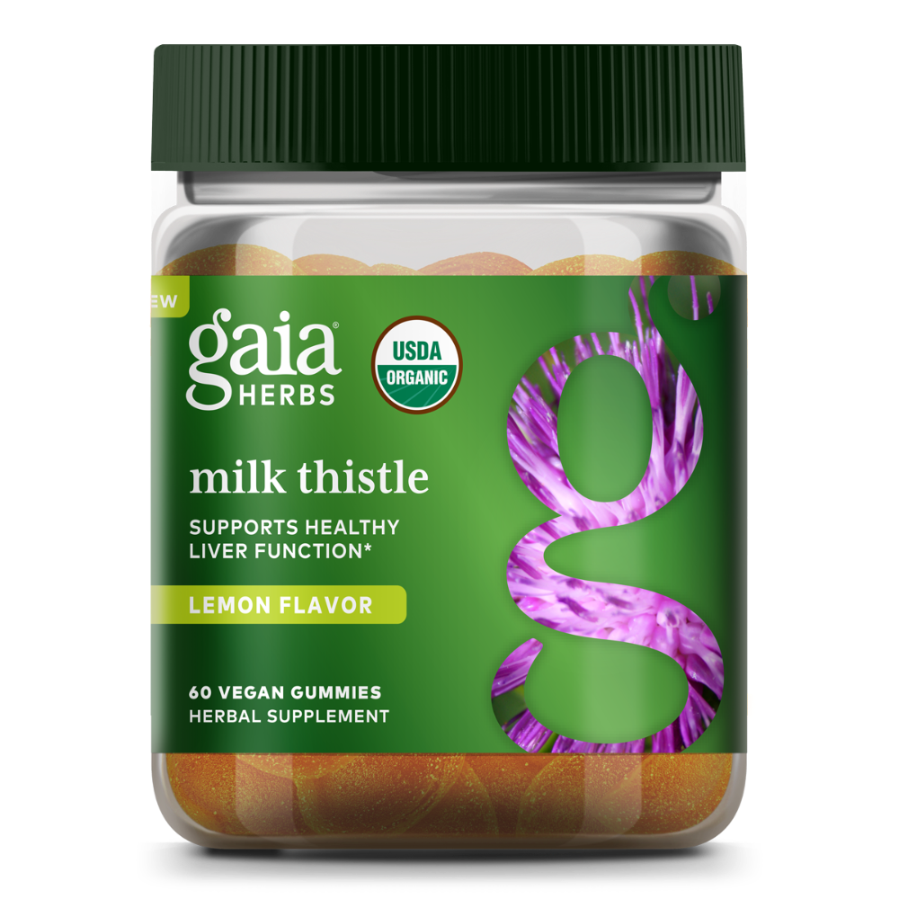slide 1 of 2, Gaia Milk Thistle Lemon Gummy, 60 ct