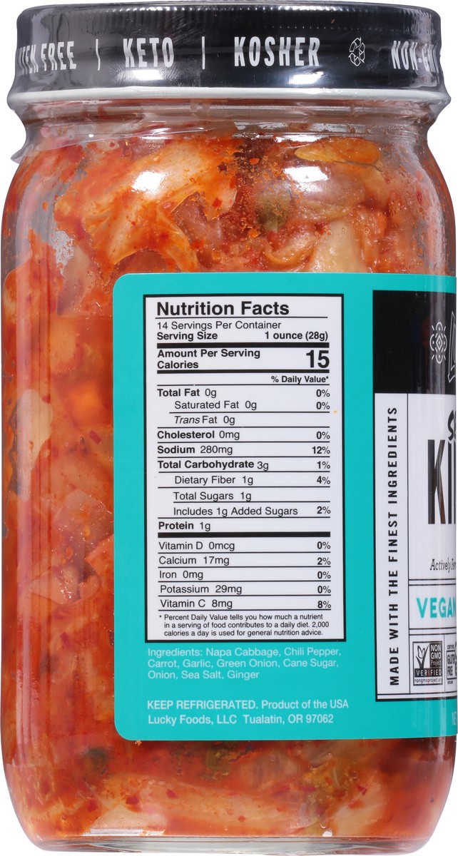 slide 3 of 9, Lucky Foods Seoul Original Vegan Kimchi 14 oz, 14 oz