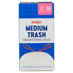 Meijer Medium Drawstring Trash Bags, 8 Gallon, 30 Ct