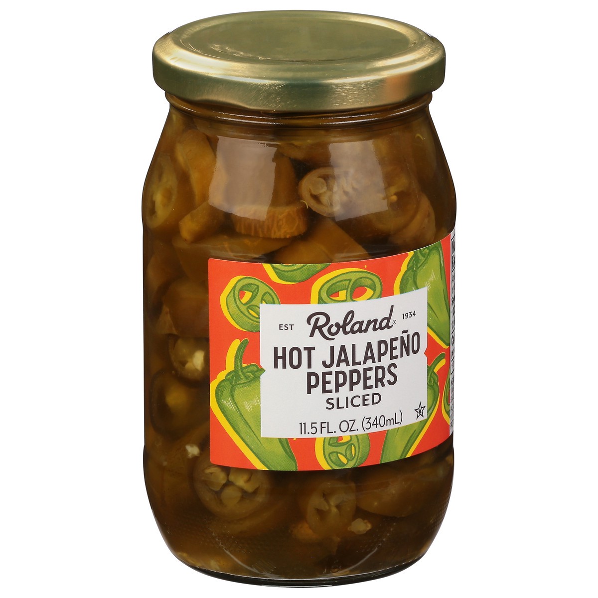 slide 3 of 9, Roland Sliced Hot Jalapeno Peppers 11.5 fl oz, 11.5 fl oz