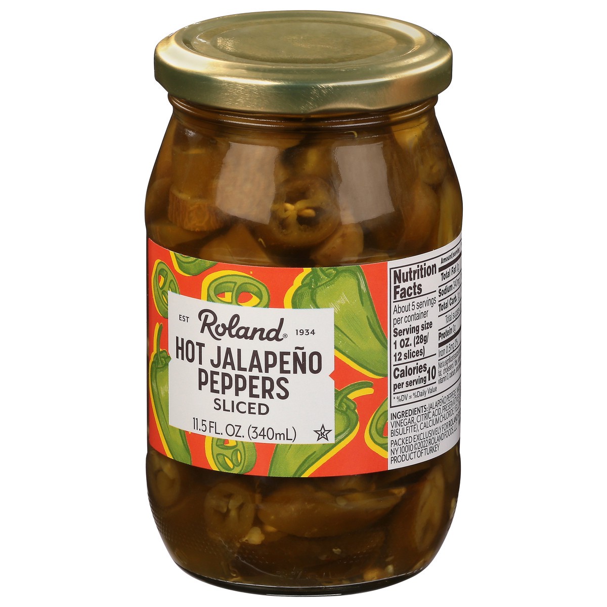 slide 5 of 9, Roland Sliced Hot Jalapeno Peppers 11.5 fl oz, 11.5 fl oz